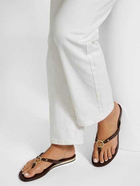 Guess Pince Makena Chocolat Logo Strass