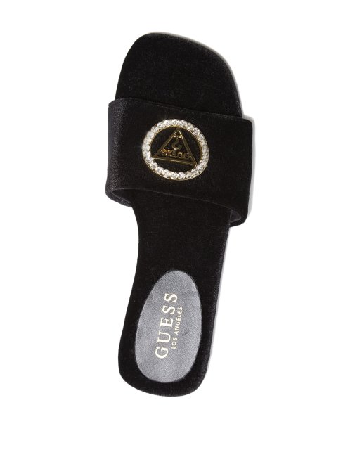 Claquette Juliette Velours Guess Noir