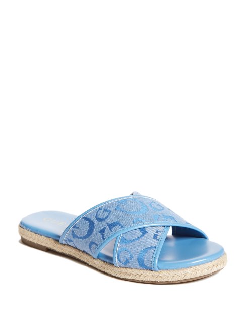 Sandales Karla Logo Guess Bleu Clair