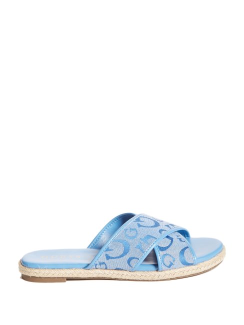 Sandales Karla Logo Guess Bleu Clair