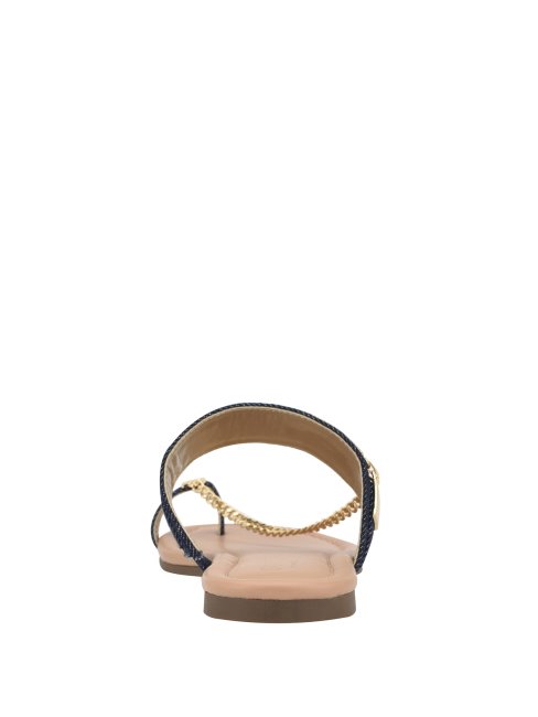 Guess Sandales à Chaîne Landen En Tissu Bleu Foncé