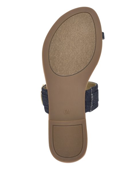 Guess Sandales à Chaîne Landen En Tissu Bleu Foncé