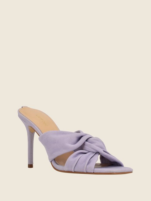 Guess Daiva Mules à Talons Noués Violet Moyen
