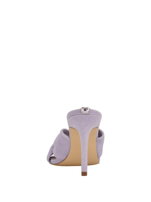 Guess Daiva Mules à Talons Noués Violet Moyen