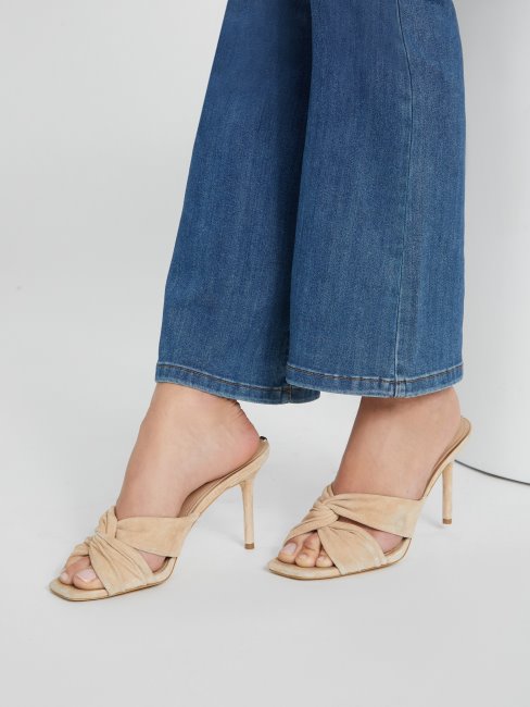Mules à Talons Nouées Daïva Naturel Clair