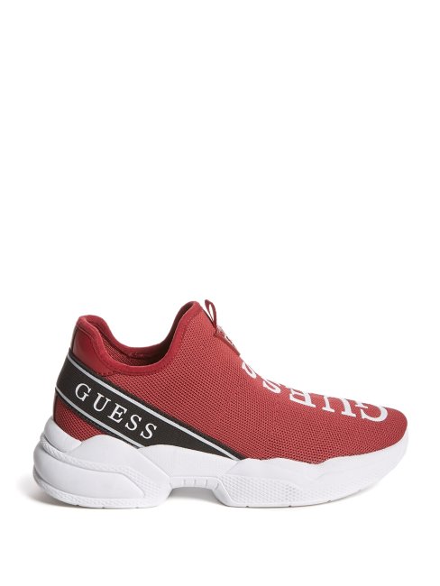 Paniers Guess à Logo En Maille Lyanna Rouge Moyen