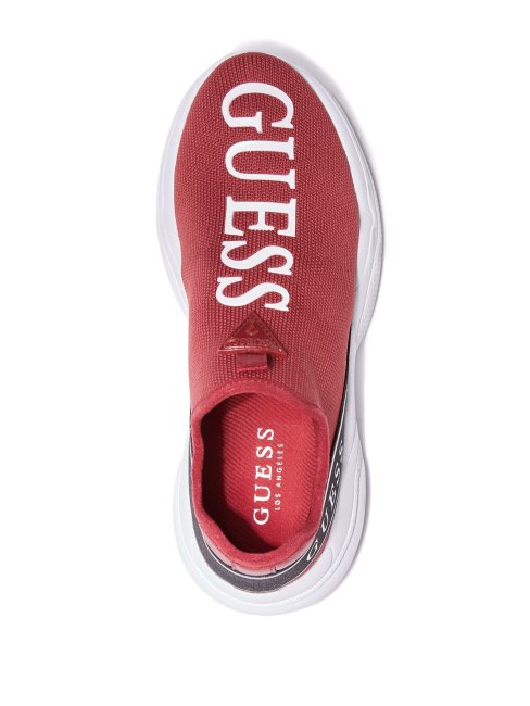 Paniers Guess à Logo En Maille Lyanna Rouge Moyen