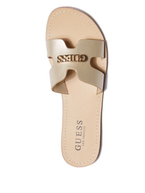 Isabell Slide Sandales Dorées Guess
