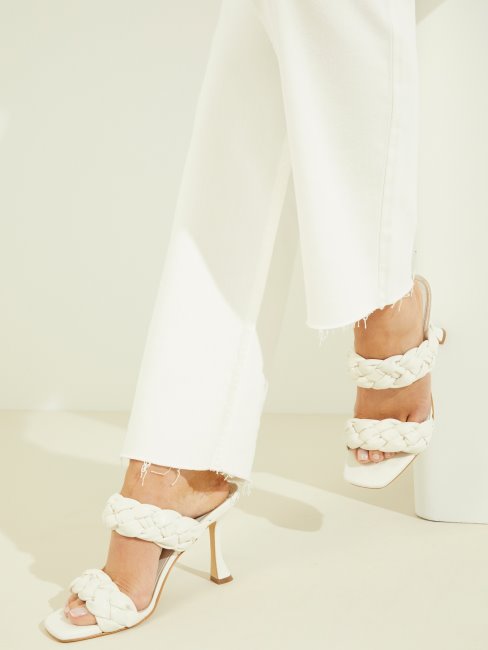 Harlie Mules à Talons Tressées Guess Blanc