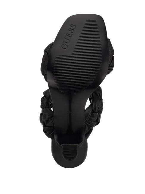 Guess Mules Harlie Noires à Talons Tressés