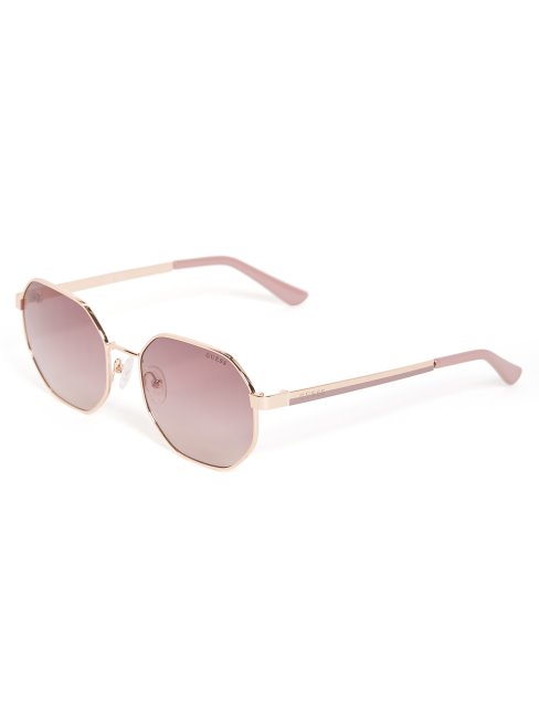 Lunettes De Soleil Guess En Métal Géométrique Arrondi Ou Rose Brillant