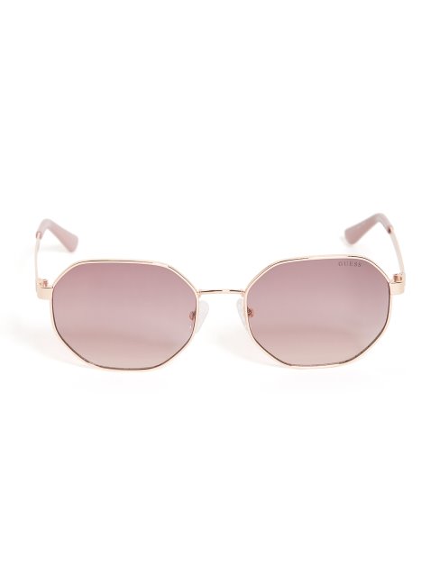 Lunettes De Soleil Guess En Métal Géométrique Arrondi Ou Rose Brillant