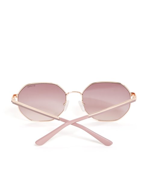 Lunettes De Soleil Guess En Métal Géométrique Arrondi Ou Rose Brillant