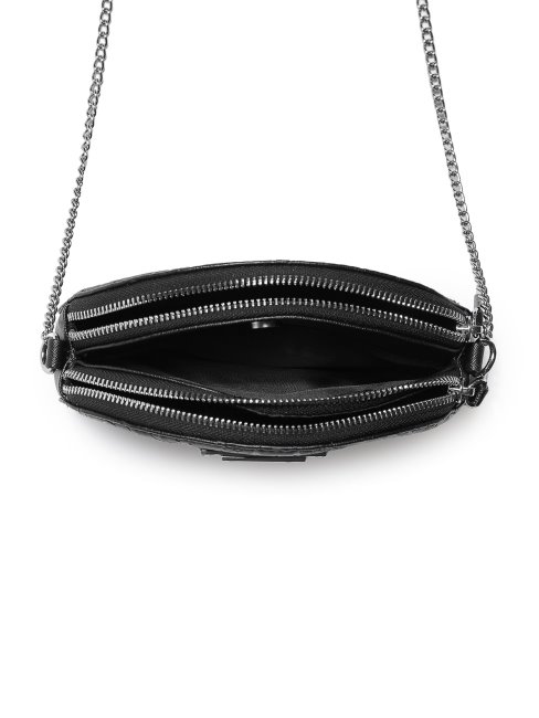 Guess Sophie Sac à Bandoulière Double Zip Logo Noir