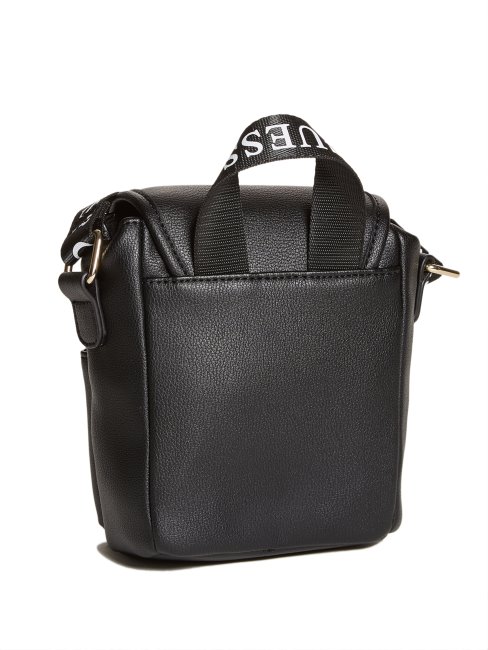 Mini Sac à Dos Logo En Similicuir Noir Guess