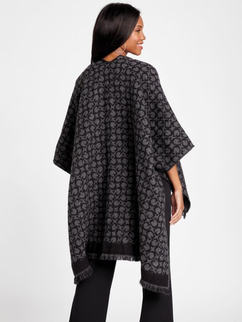 Charbon Deviner Allover Logo Ruana