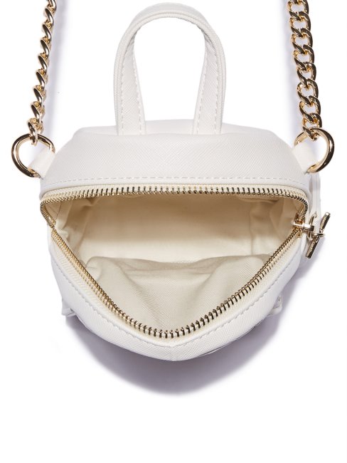 Mini Sac à Dos à Bandoulière Matelassé Blanc Multi Evan Guess