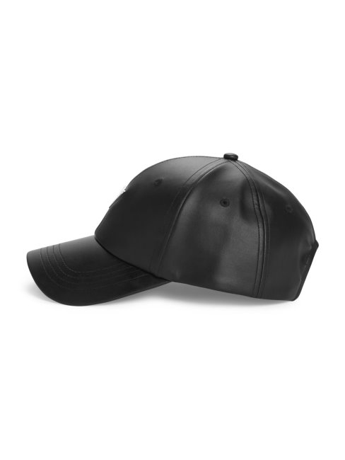 Guess Casquette De Baseball En Similicuir Logo Emblème Noir