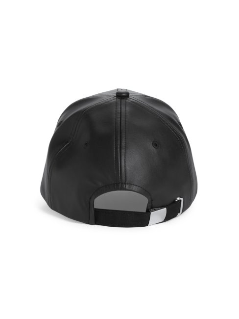 Guess Casquette De Baseball En Similicuir Logo Emblème Noir