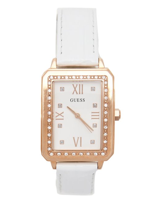 Montre Analogique Sans Couleur Blanc Et Or Rose Guess
