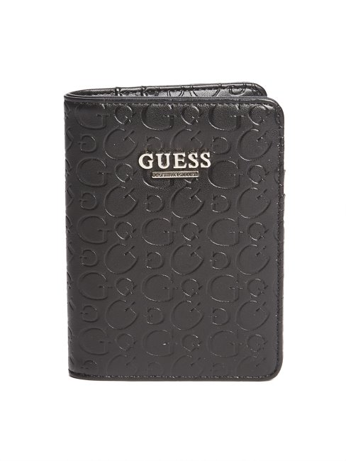 Guess étui à Passeport Avec Logo En Creux Noir
