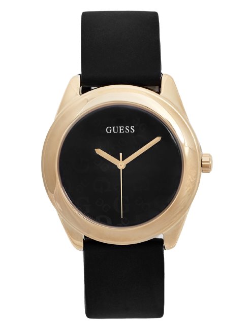 Montre à Logo En Silicone Noir Et Doré No Color Guess