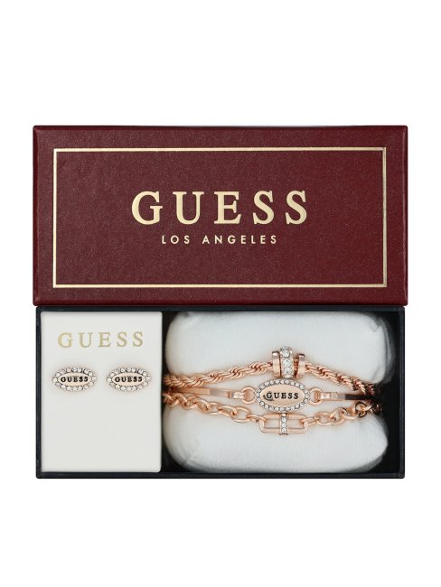 Coffret Trio De Bracelets Et Boucles D'oreilles En Argent Guess