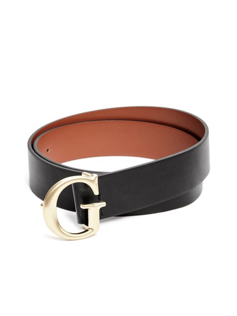 Ceinture Noire à Boucle G Brossée Guess