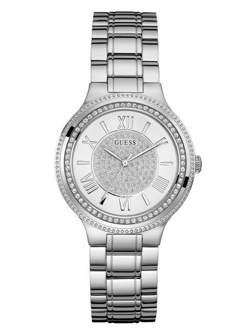 Montre Analogique Guess No Color En Acier Inoxydable Argenté