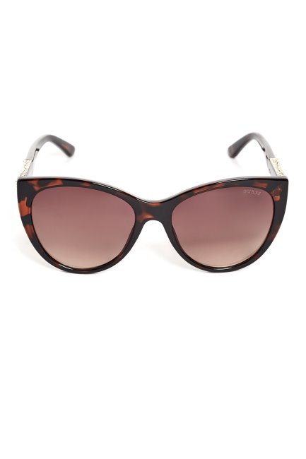 Guess Lunettes De Soleil Yeux De Chat En Plastique Marron