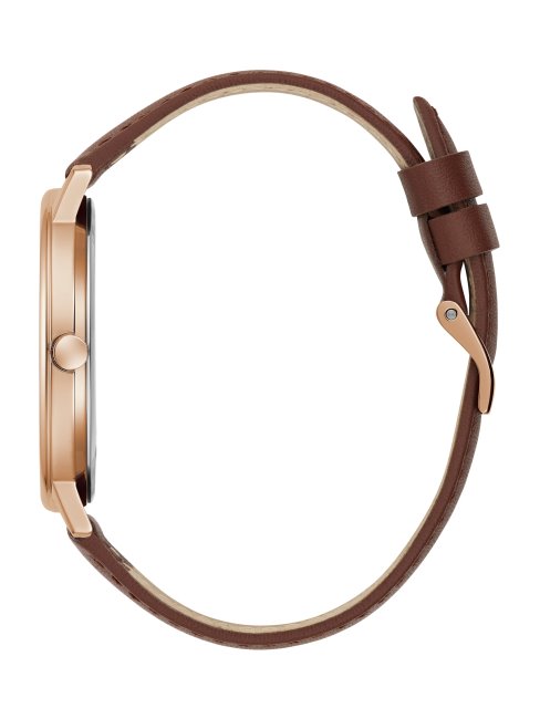 Montre Analogique Sans Couleur Bleu Et Marron