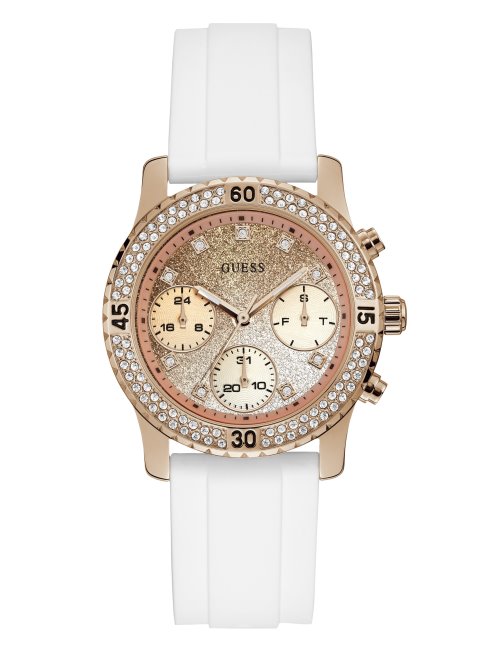 Montre Multifonction à Paillettes Dorée Rose Guess No Color