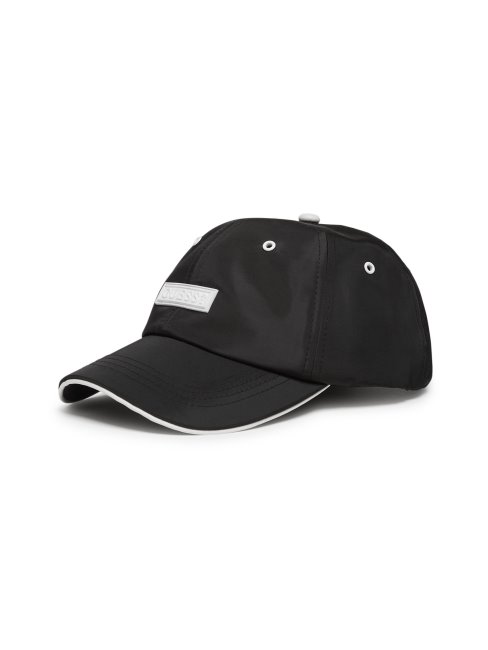 Casquette De Baseball Noire En Satin Logo Guess