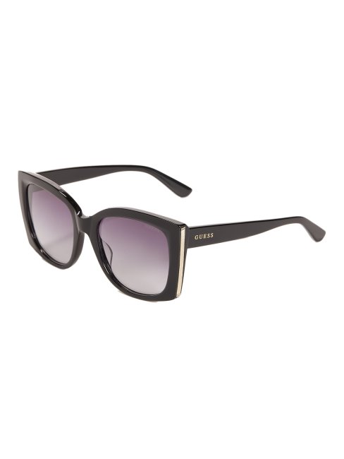 Guess Lunettes De Soleil Papillon Oversize En Plastique Argent