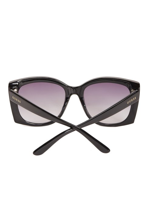 Guess Lunettes De Soleil Papillon Oversize En Plastique Argent