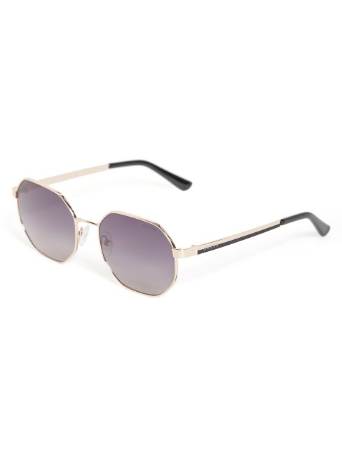 Lunettes De Soleil En Métal Géométrique Arrondi Noir Guess