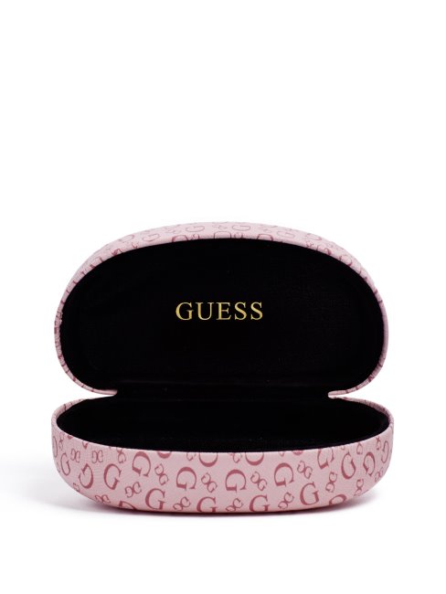 étui Rigide Rose Pour Lunettes Logo Guess