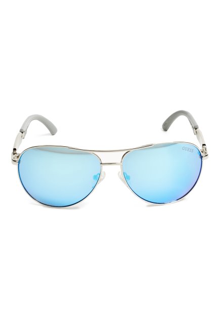 Lunettes De Soleil Aviateur Classiques Bleu Marine Guess