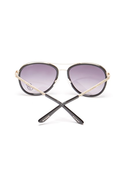 Lunettes De Soleil Aviator G Guess Noires à Strass