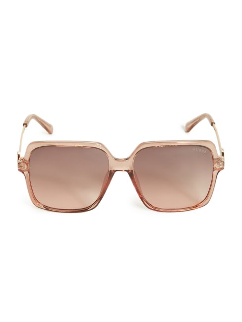 Lunettes De Soleil Carrées Surdimensionnées Roses Guess