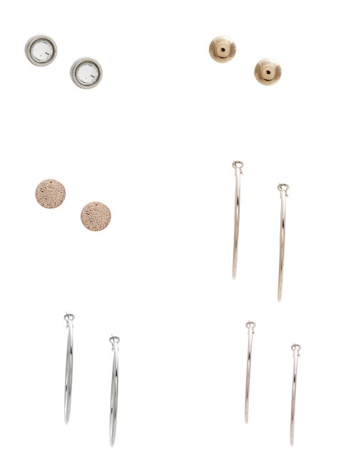 Ensemble De Boucles D'oreilles Créoles En Métal Mélangé Multi Guess