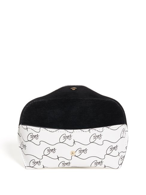 étui Souple Pour Lunettes De Soleil Logo Script Crème Guess