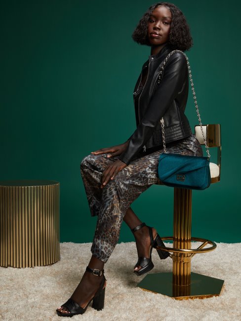 Guess Pochette Plissée Allegra Bleu Sarcelle