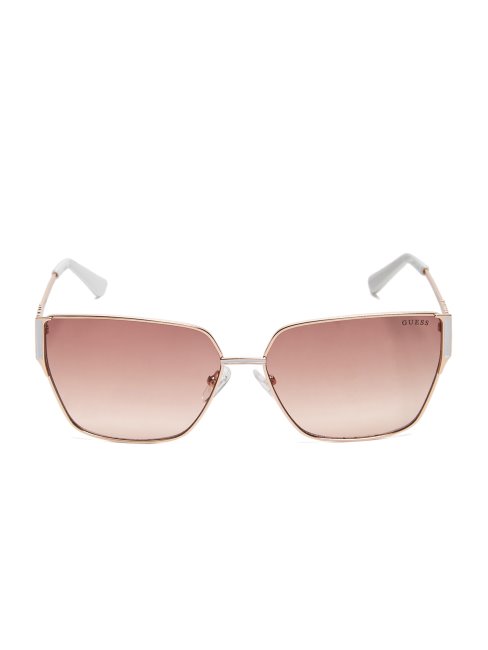 Guess Lunettes De Soleil Carrées-ovales En Métal Ou Mat