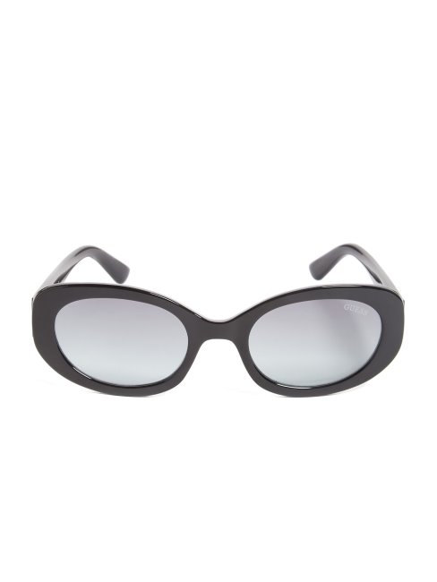 Lunettes De Soleil Ovales En Plastique Argent Guess