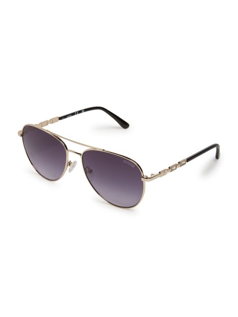 Lunettes De Soleil Aviator Baguette Métal Guess Noir