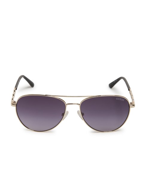 Lunettes De Soleil Aviator Baguette Métal Guess Noir