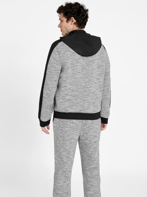 Benson Scuba Veste Zippée à Col Montant Gris Clair Chiné Guess