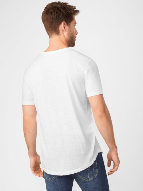 T-shirt Longline Guess Vantor Blanc Pur