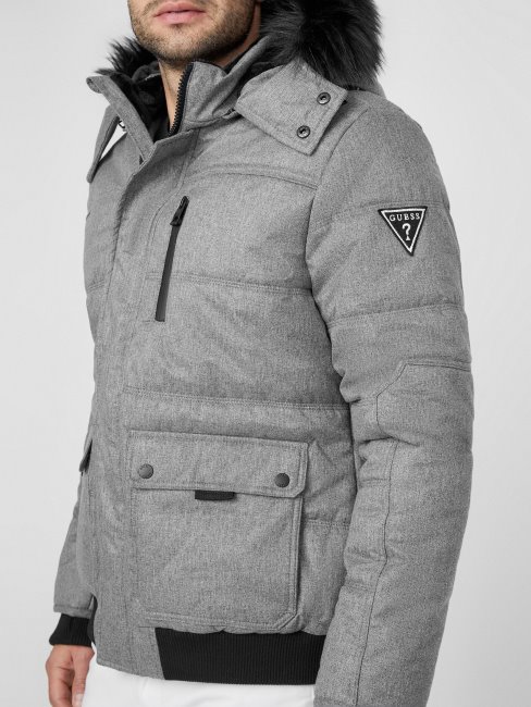 Duncan Doudoune Gris Chiné Clair Guess